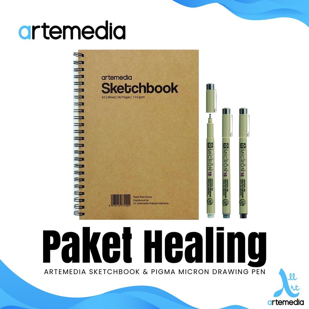 

Paket Healing Artemedia Sketchbook & Pigma Micron Drawing Pen