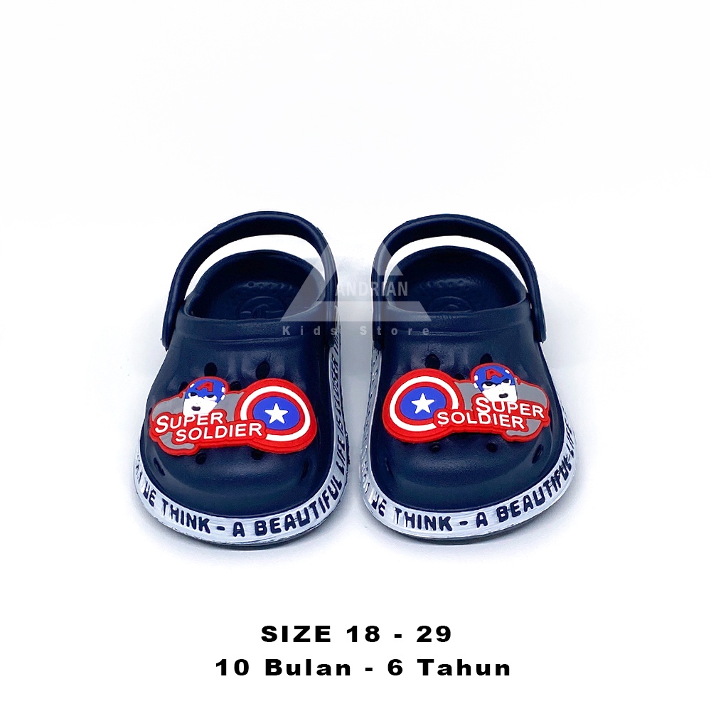 NEW Sandal anak laki-laki baby boys model baim karakter captain soldier 8 bulan - 6 tahun - Andrian Collin