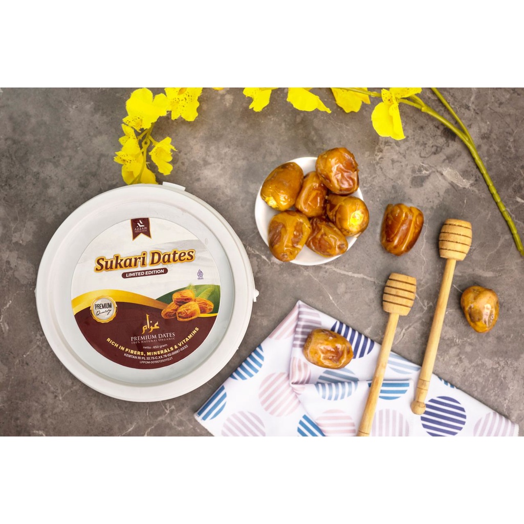 Kurma Sukari Ember 850gr - Sukari Al qosim Azzam Kualitas Premium - Sukkari Sukkary Sukary