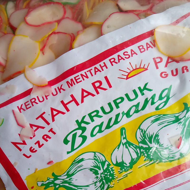 Kerupuk Bawang Mentah Berat 250 Gram Krupuk Seblak Enak Warna Warni