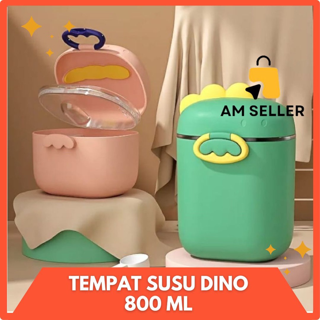 Kotak Susu Dino 800 ML bubuk bayi tempat susu bayi anti tumpah 800ml