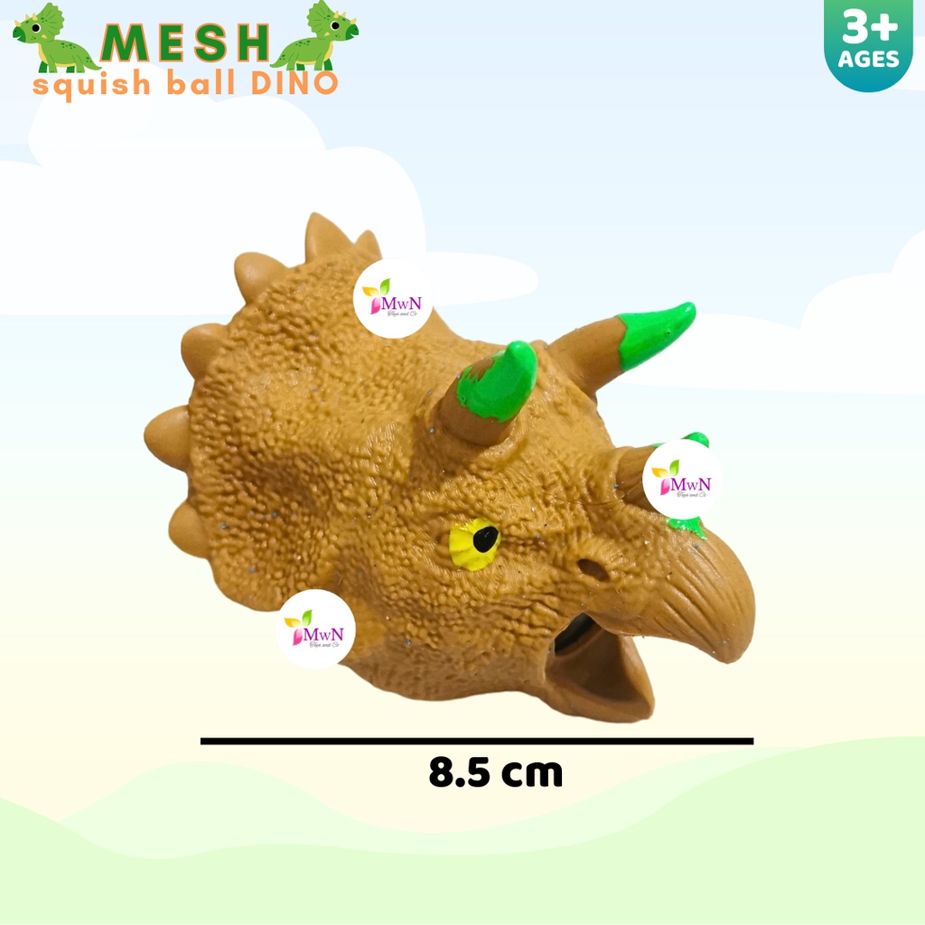 MWN Mainan Mesh Squishy KEPALA DINO / Anti Stress