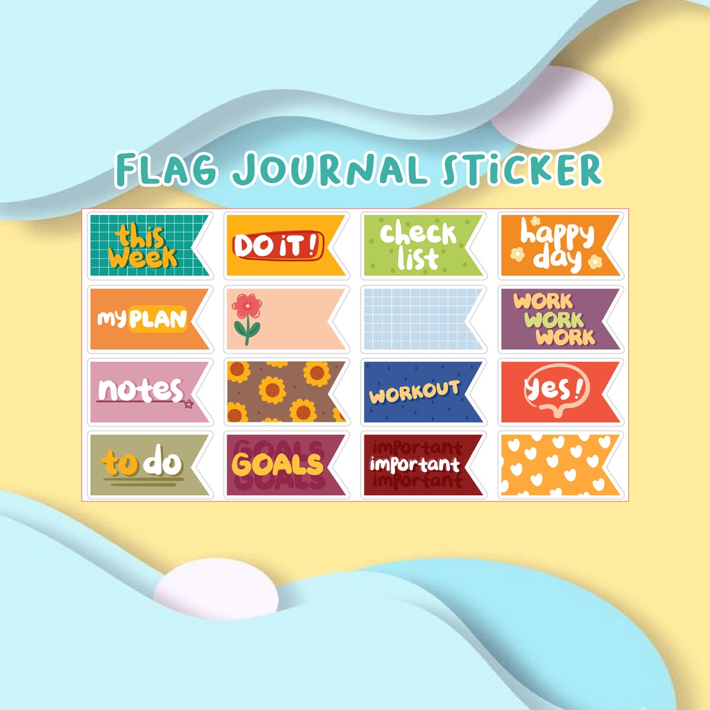 

Flag planner sticker for journal