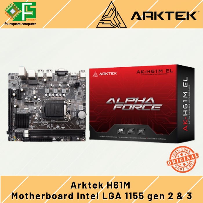 Motherboard H61 Intel LGA 1155 Gen 2 dan 3 Arktek AK-H61M EL