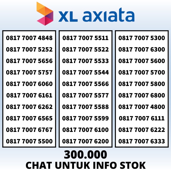 Nomor Cantik XL Axiata 4.5G Kartu Perdana XL 0k Rapih dan Murah Nasional
