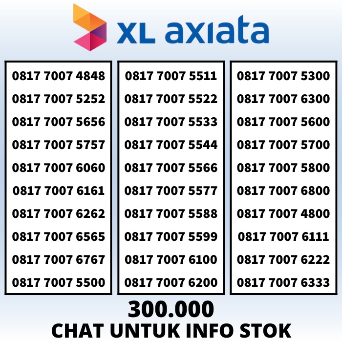 Nomor Cantik XL Axiata 4.5G Kartu Perdana XL 0k Rapih dan Murah Nasional #1