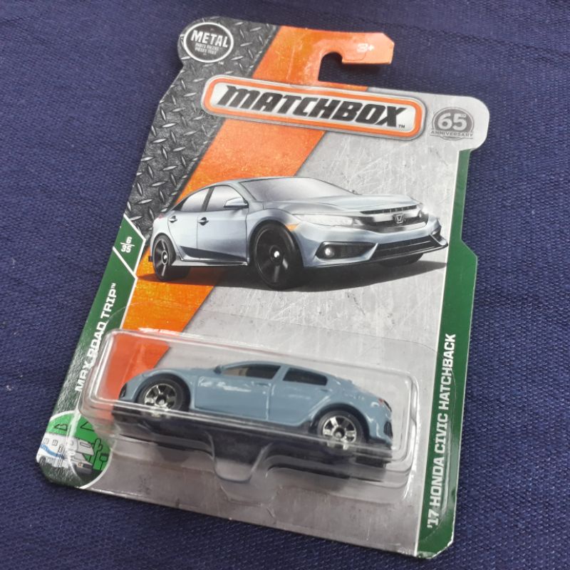 Diecast Matchbox Mbx Road Trip 17 Honda Civic Hatchback Abu Biru Muda