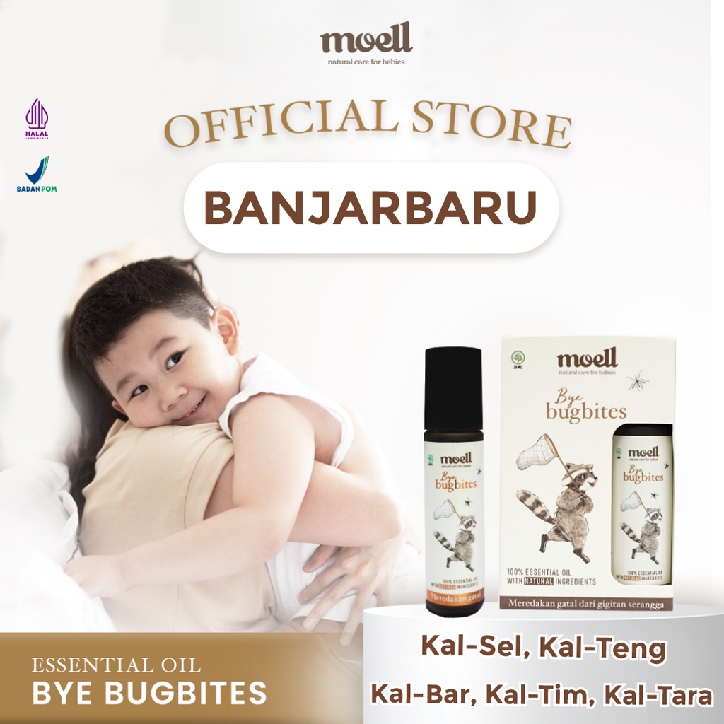 Moell Bye Bugbites Natural Essential Oil / Melindungi Dari Gigitan Nyamuk / BPOM