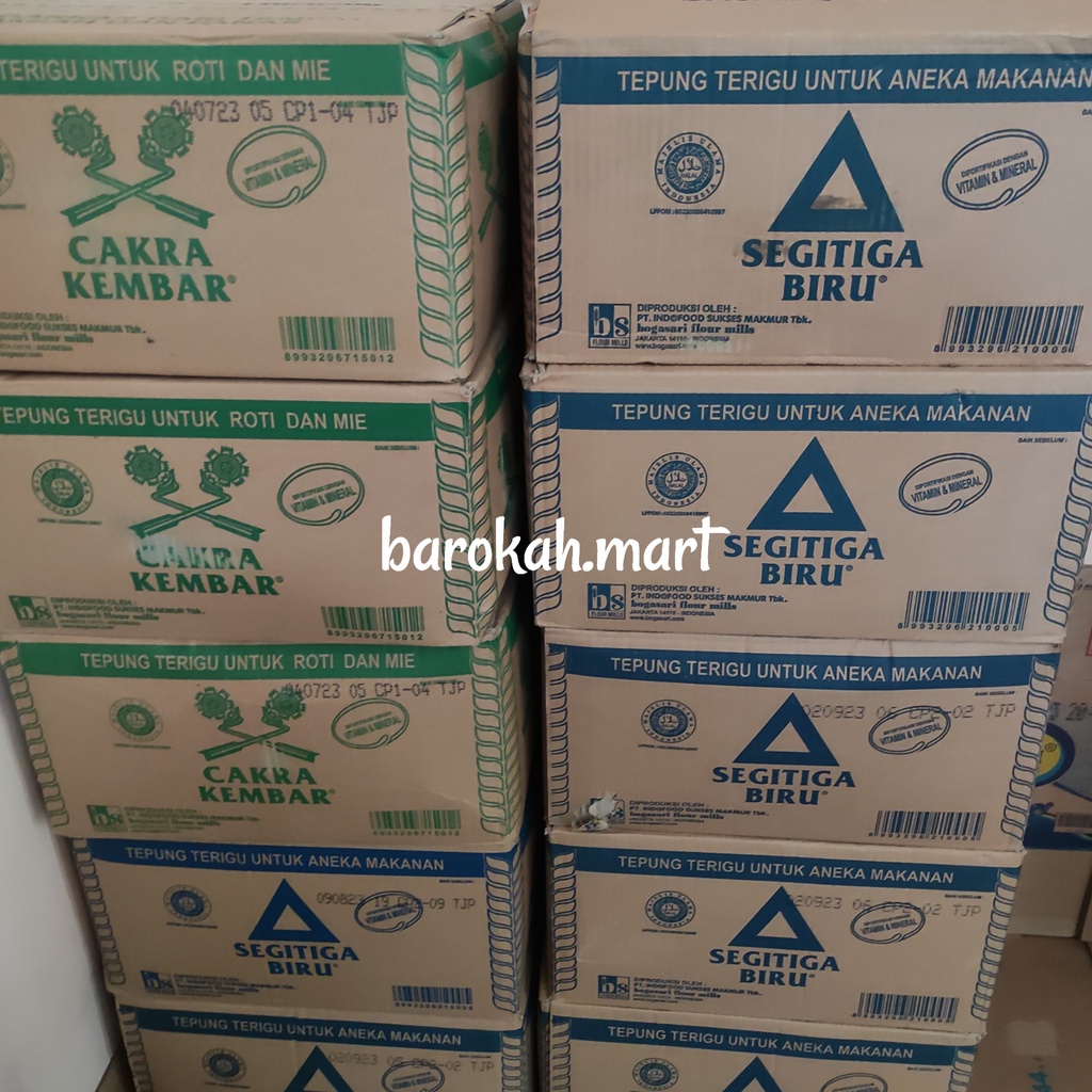 

Tepung Terigu Segitiga Biru/ Cakra Kembar Dus isi 12 Pcs