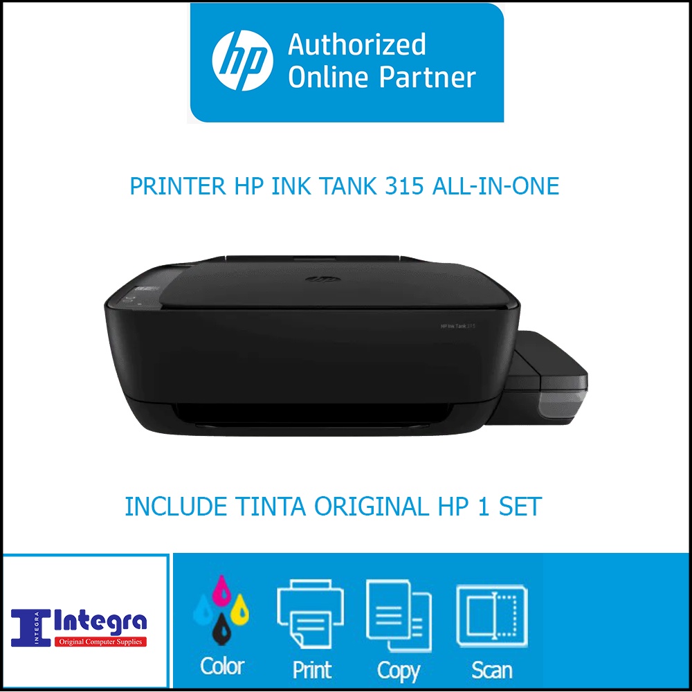 Printer HP Ink Tank 315 All-in-One Print Scan Copy Color