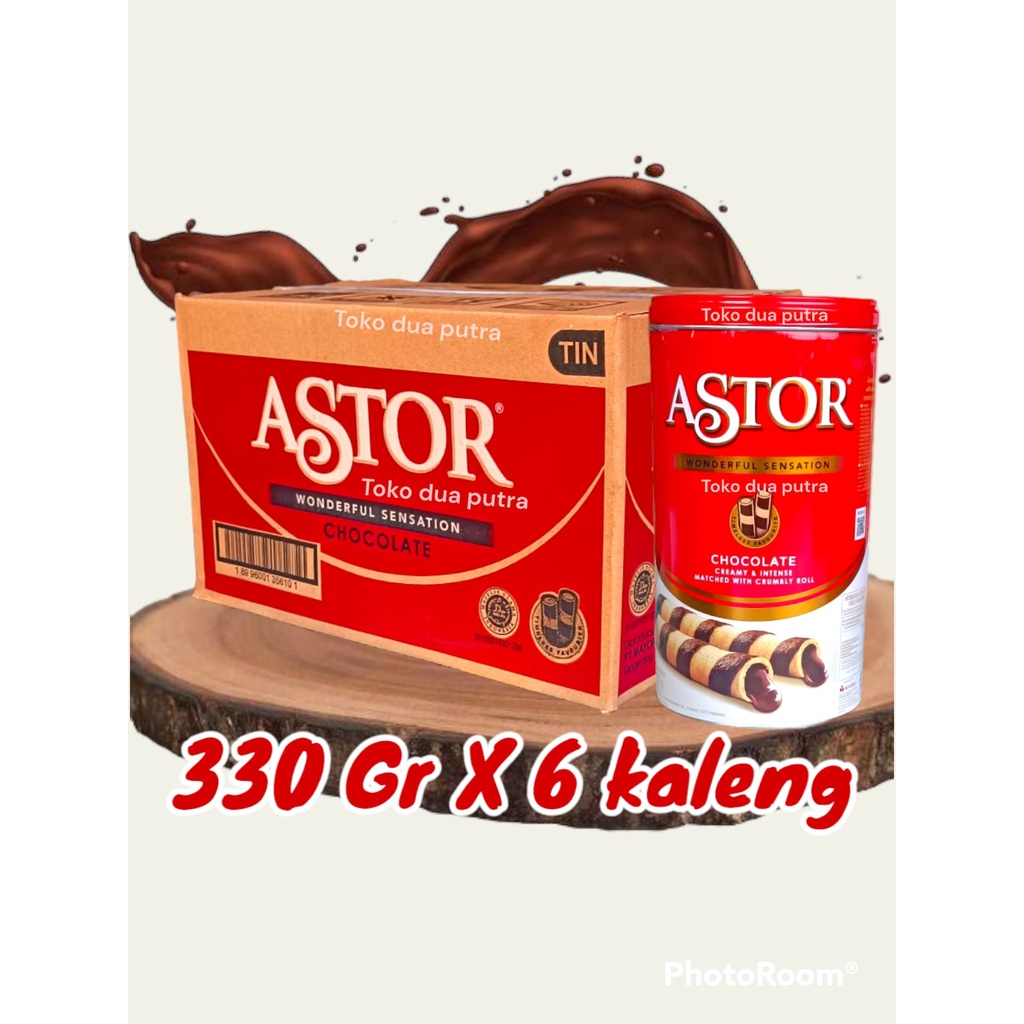 

astor double coklat kaleng 330 gr 1 karton isi 6 kaleng