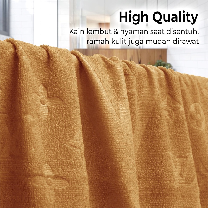 Handuk Mandi Premium Louis Vuitton Jumbo Motif Ukuran 70x140cm Bahan Polyester Dewasa Pria Wanita Perlengkapan Rumah