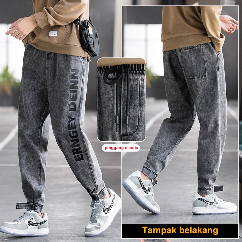 Celana Jeans Pria Celana Lurus Kasual Longgar jeans celana denim panjang pria dewasa celana gombrang korean style pria kulot Baggy pants celana cowo 2023 Tren Baru Fashion