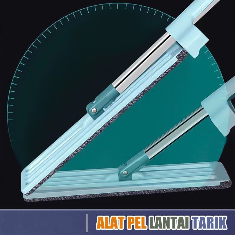 Alat Sapu Pel Lantai Lipat Praktis Microfiber Tarik Dorong Efisien — 9
