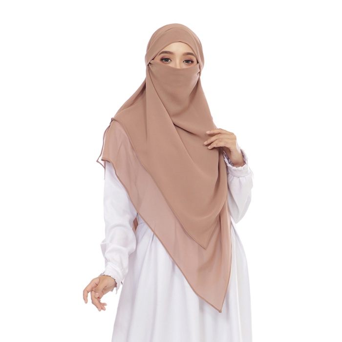 Khimar Instan 2 Layer Ceruty Babydoll / Hijab Instan Niqab / Jilbab Khimar Instan Masker Ceruty Izora