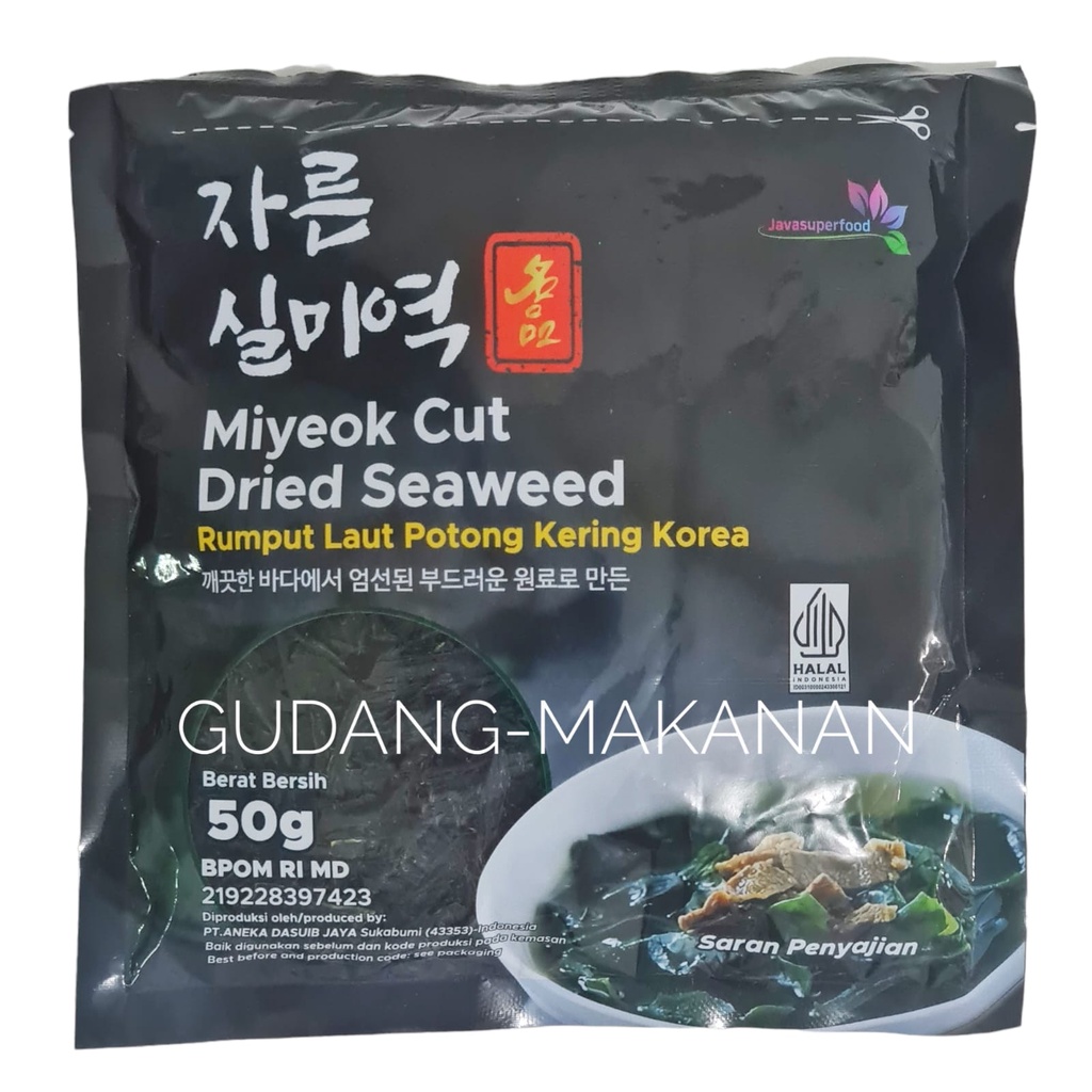 Cut Wakame Rumput laut kering / Dried Seaweed /Miyeok Miso soup 50gr