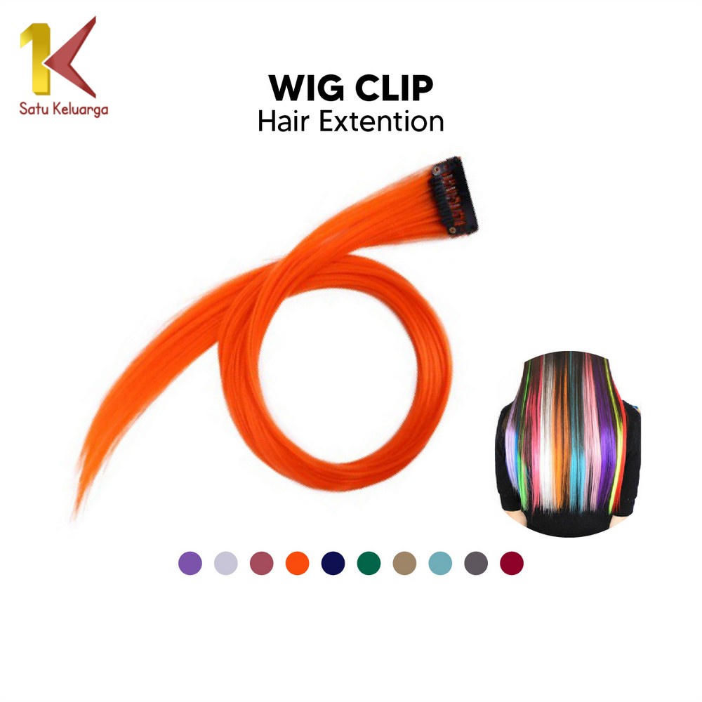 Satu Keluarga Wig Jepit Rambut Palsu Lurus Panjang Single Hair Extention K144 Hair Clip Colourful Wa