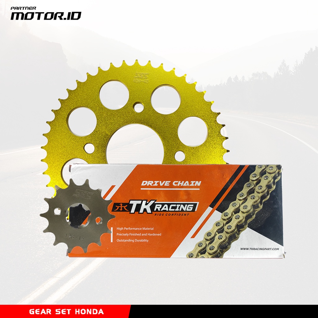 GEAR SET SSS GOLD HONDA CB150R CBR150R MEGAPRO VERZA 150 Rantai TK Racing 428 LUBANG NAP GEAR 4