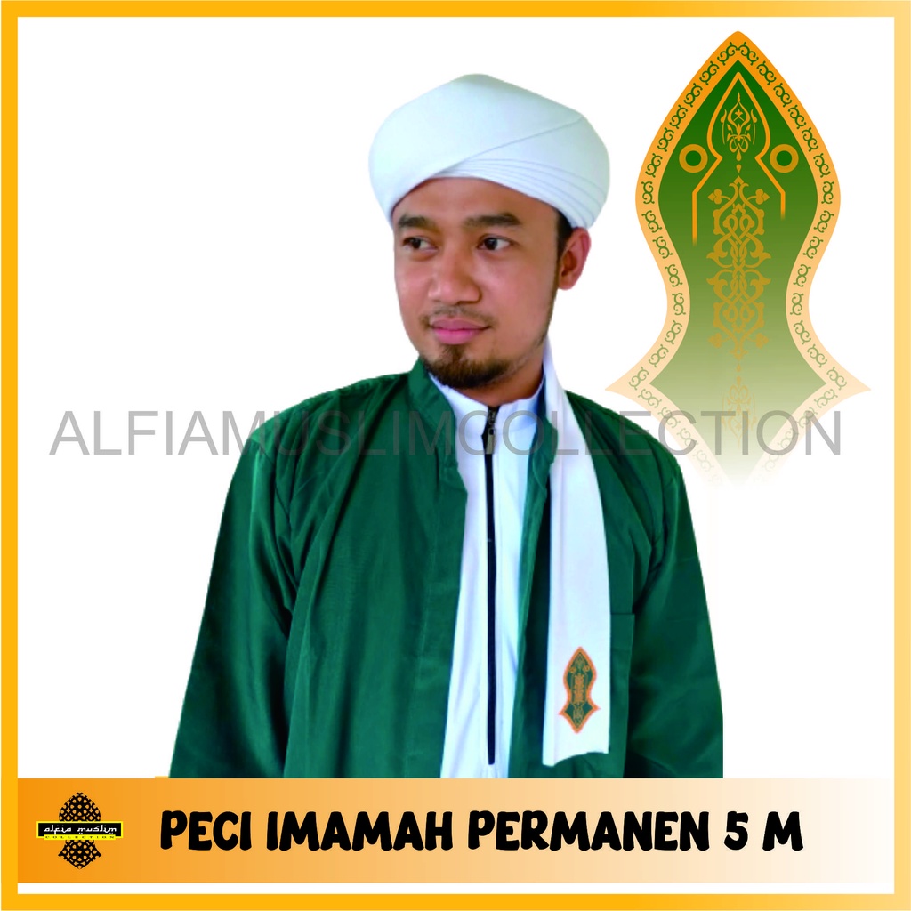 Peci Imamah Permanen Rida Panjang 5 Meter Imamah Langsung Pakai Sorban imamah Permanen TERBARU