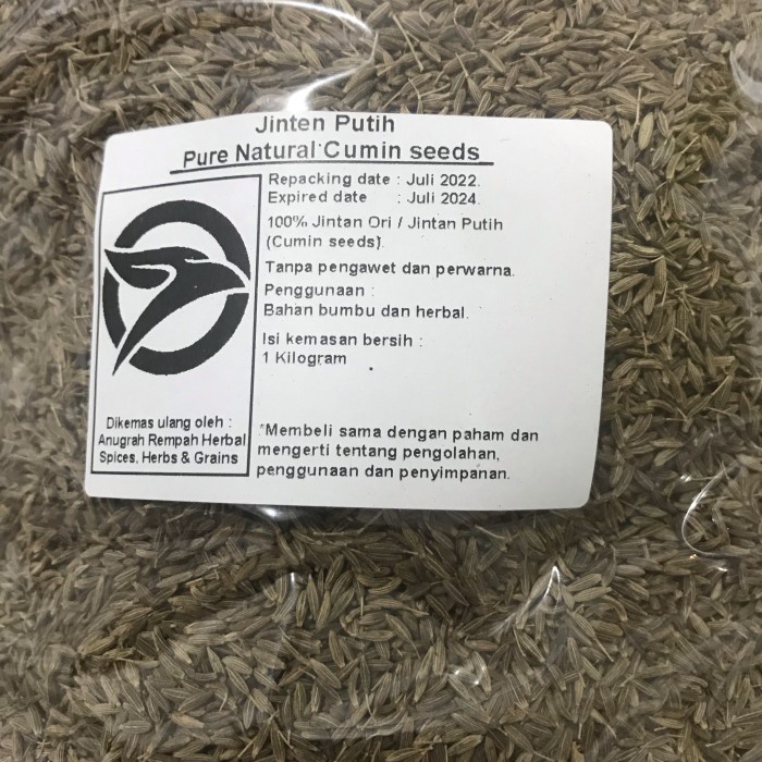 

JINTEN INDIA / PUTIH /ORI (CUMMIN SEEDS) 1 KG AMPUH