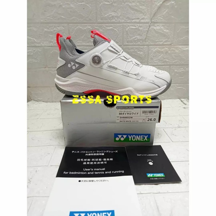{MentariStore} SEPATU YONEX 88 DIAL 2 WIDE MATTE WHITE JP VERSION JP CODE ORIGINAL Diskon