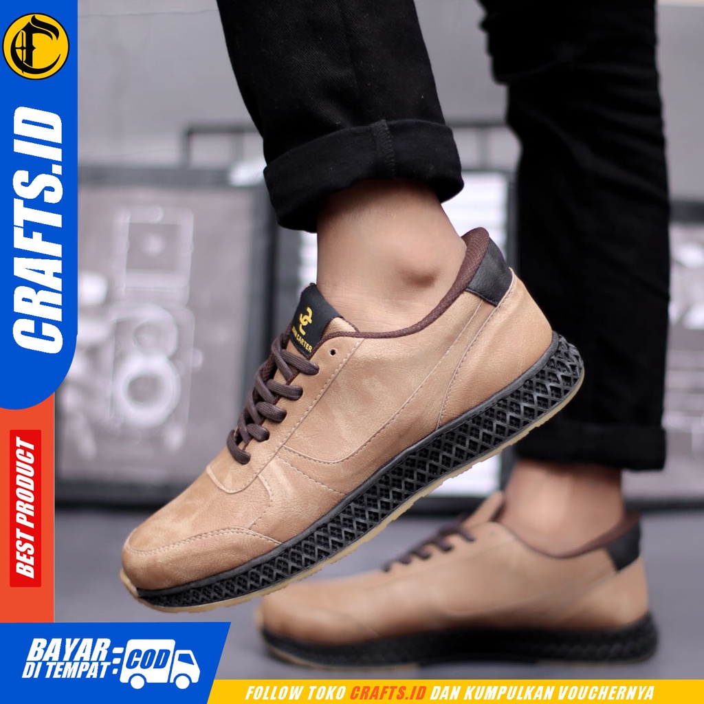Sepatu Sneakers Pria Hitam Casual Crafts Cerberus