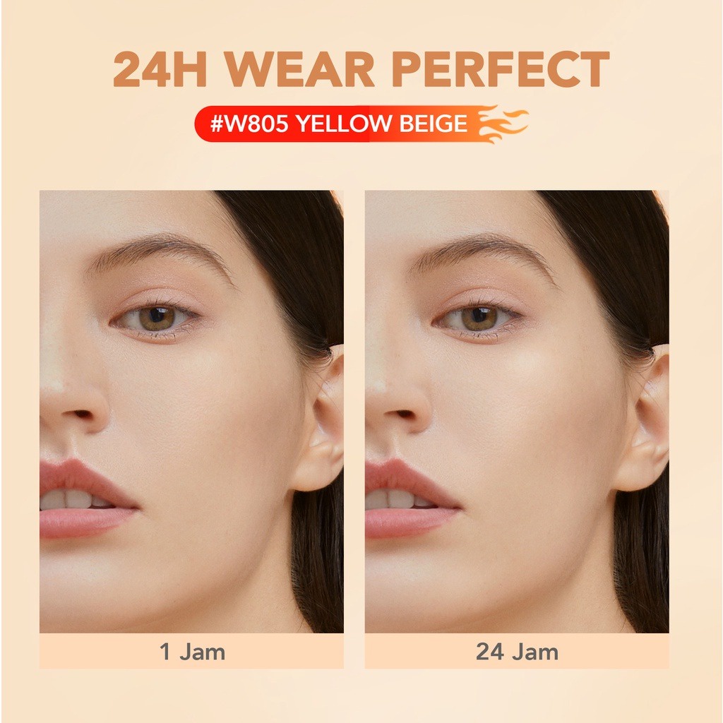 YOU NoutriWear+ Silky Pressed Foundation Full Coverage | Oil Control &amp; Tahan Lama 24 Jam SPF 25PA+++