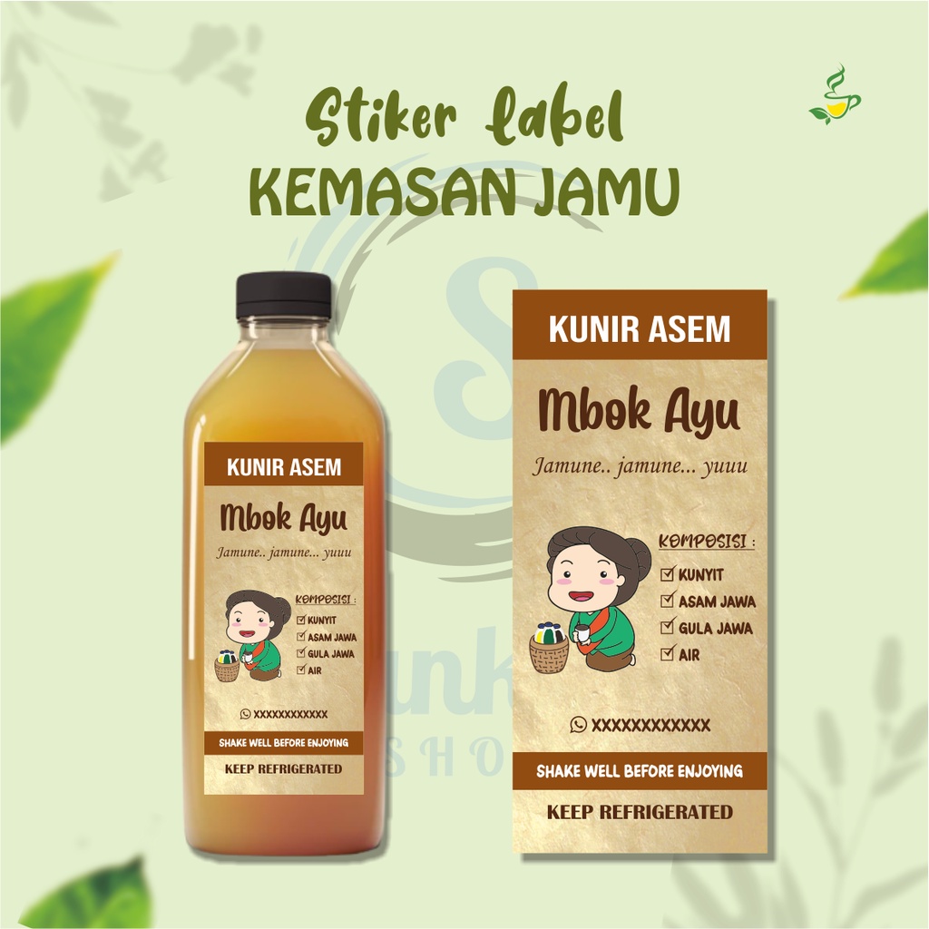 STIKER LABEL KEMASAN JAMU / Stiker Kemasan Minuman / Stiker Kemasan Waterproof / Stiker Label Botol