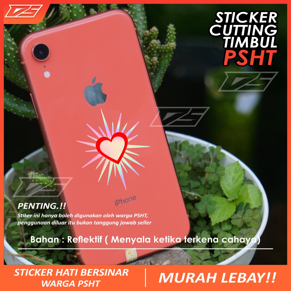 Sticker Cutting Hati Bersinar Hologram Sticker PSHT Hologram