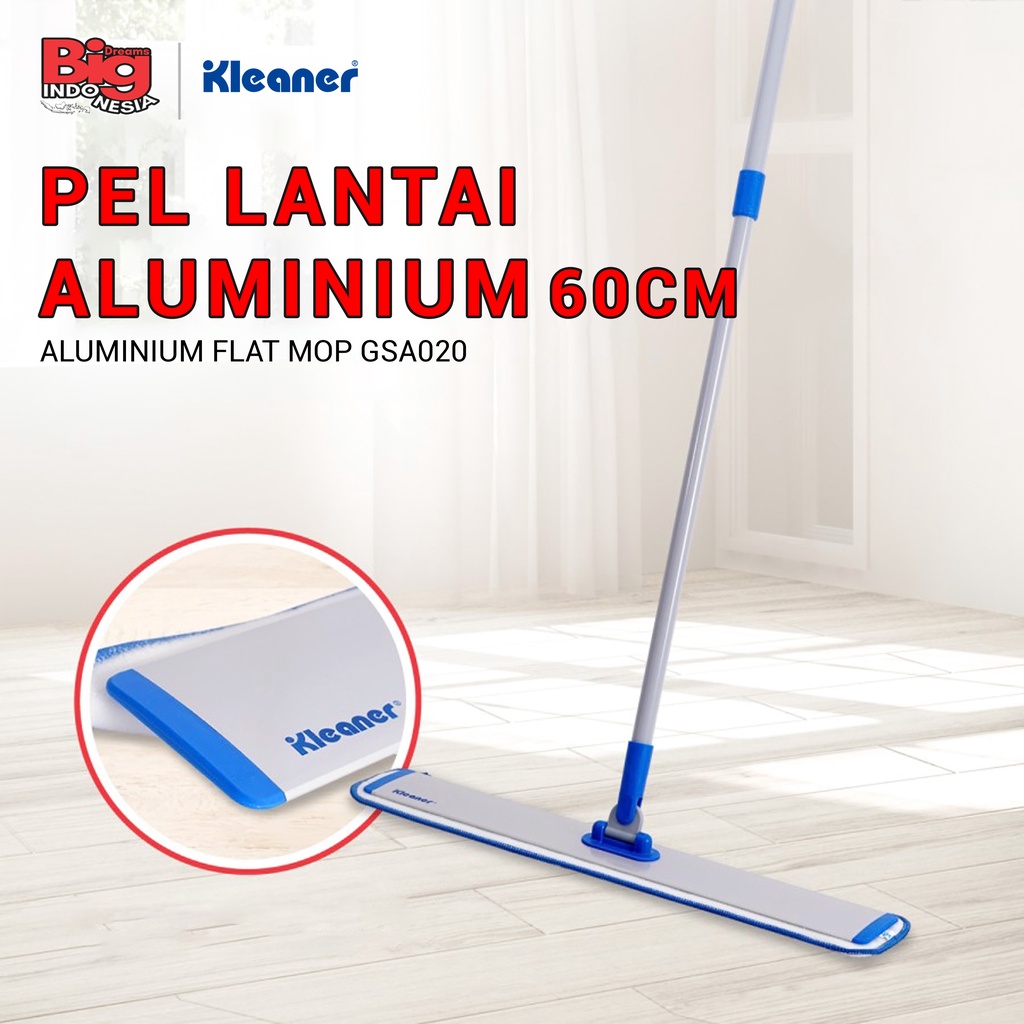 Alat Pel Aluminium 60 Cm Mikrofiber Flat Mop Pembersih Lantai Kleaner GSA020