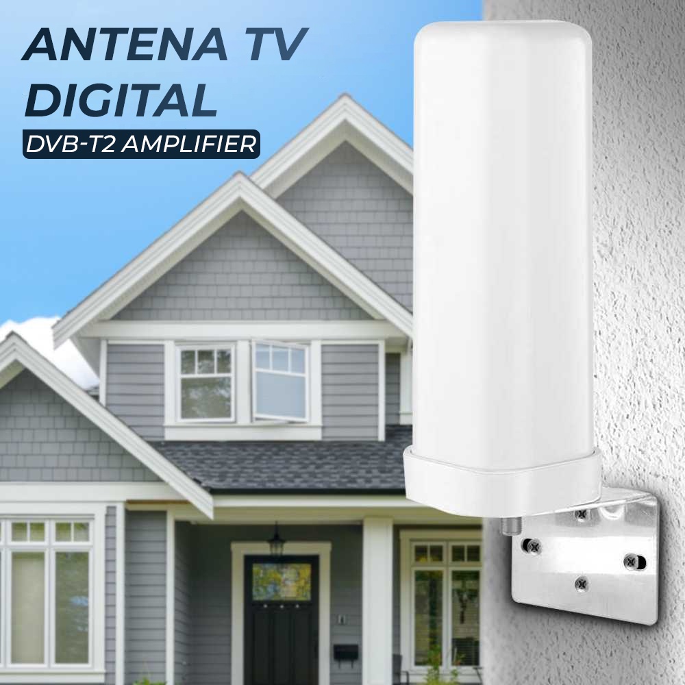 Antena TV Digital Outdoor DVB-T2 Amplifier HDTV 4K - PO80 - White