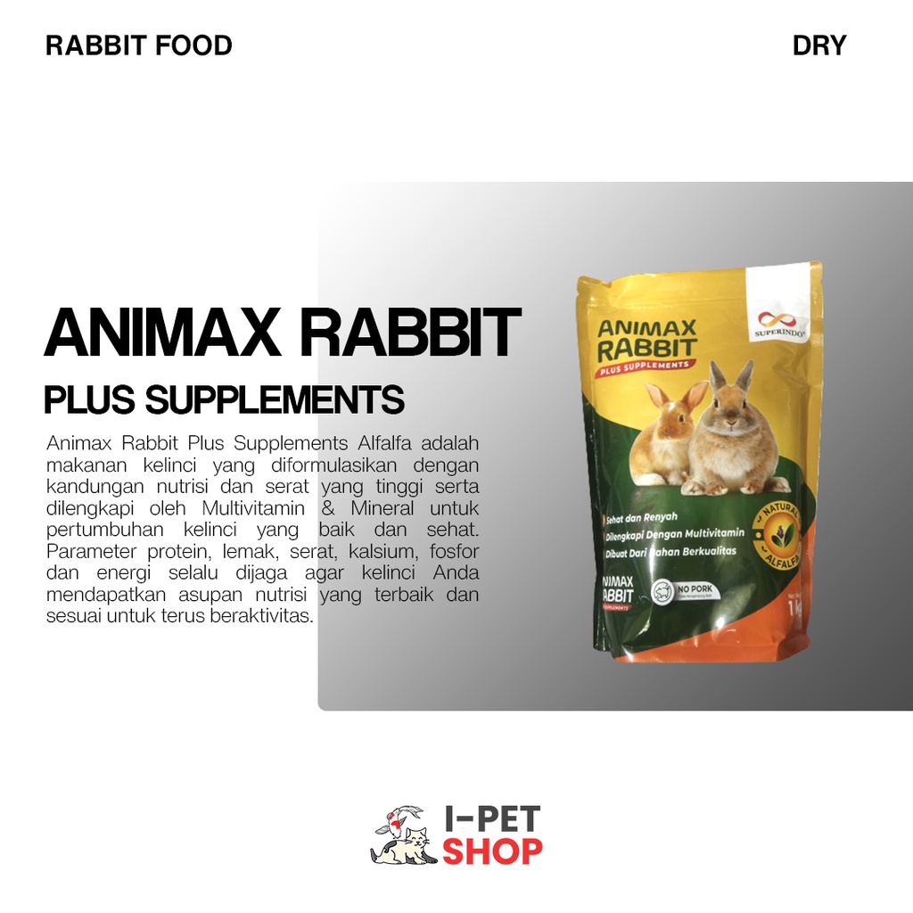 Animax Rabbit Plus Supplements Rabbit Food 1kg