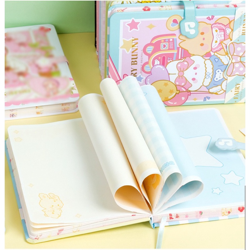 BUKU DIARY JOURNALING SCARPBOOK HARDCOVER KANCING MAGNET MOTIF ANIME LUCU CATATAN HARIAN BUKU MEMO ISI 128 LEMBAR BERWARNA @banyak