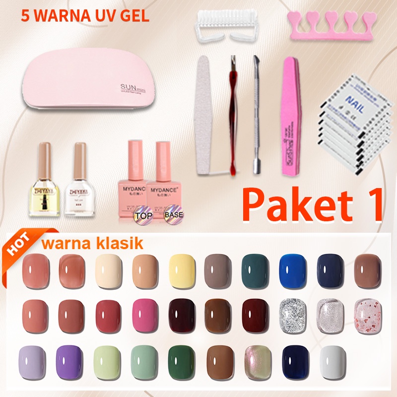 Paket Nail Art UV Gel Set Lengkap Kutek Lampu UV Manicure Pedicure