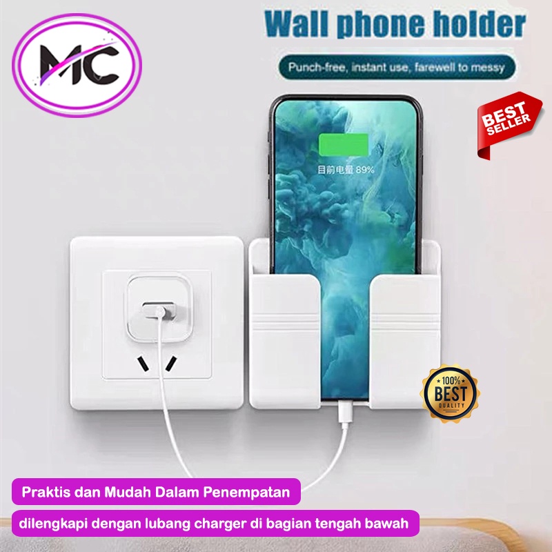 Holder HP Dinding Charger Rak Gantung Handphone Phone Tempel Tembok Tempat Remote AC TV Murah