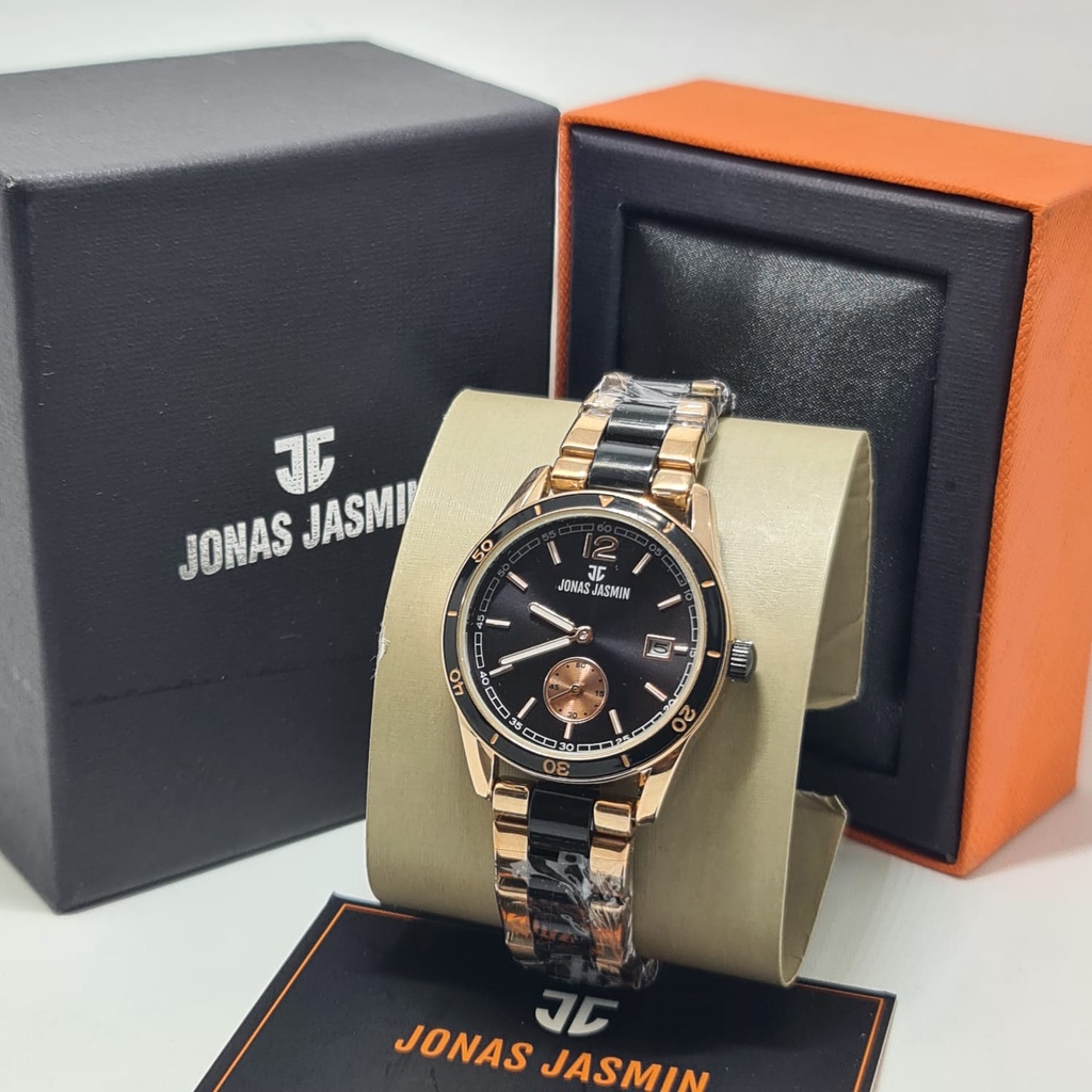 Jam Tangan Wanita Fashion Analog Jonas Jasmin JJ 2218 Rantai Original Tahan Air