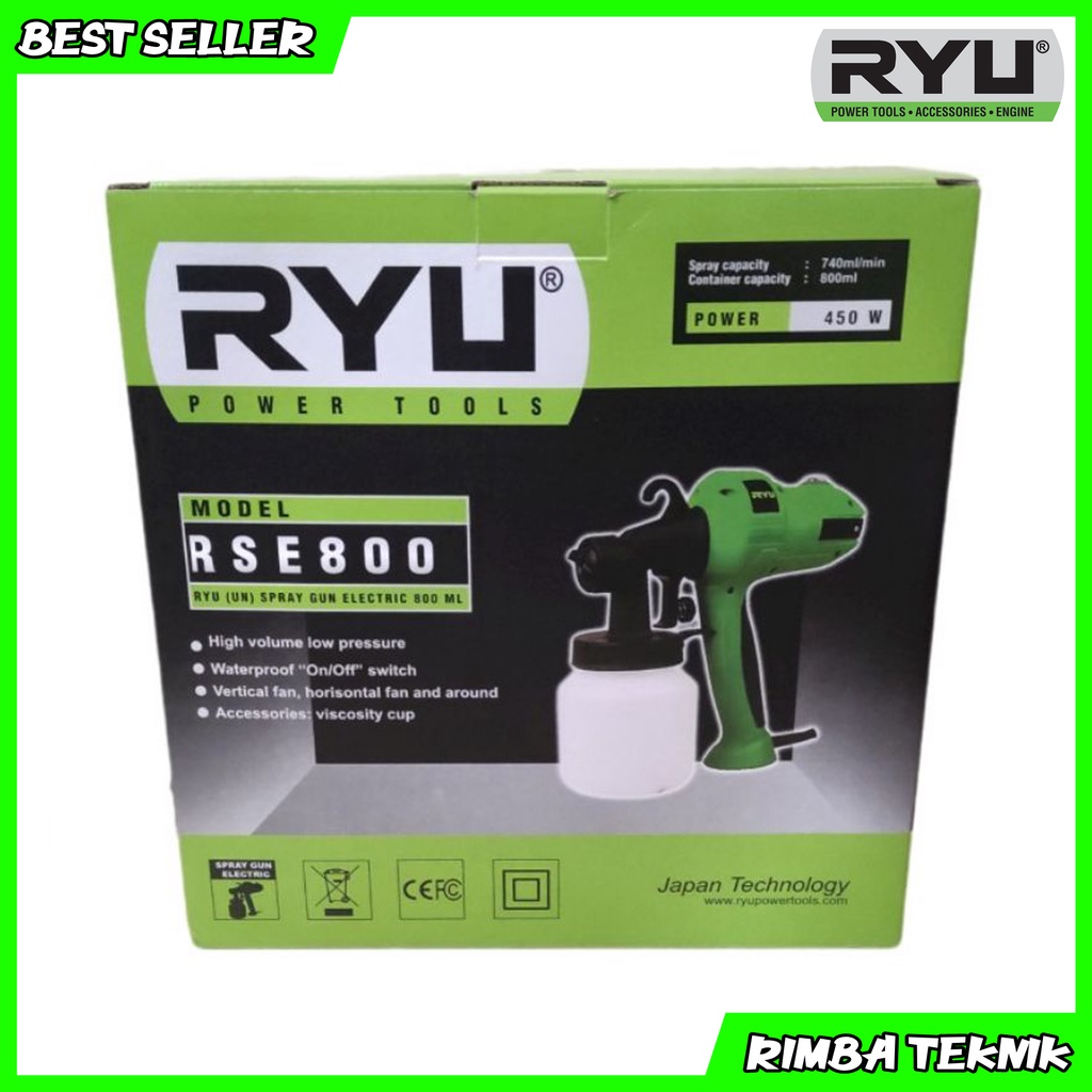 Promo Mesin Spray Gun Electric 800 ML Tipe RSE800 RYU Original Terbaru / Mesin Semprot Cat Listrik / Mesin Semprot Air Listrik / Tembakan Cat Listrik / Alat Cat / Spray Gun Elektrik Cat Minyak / Sprayer Elektrik / Sprayer Gun / Terlaris