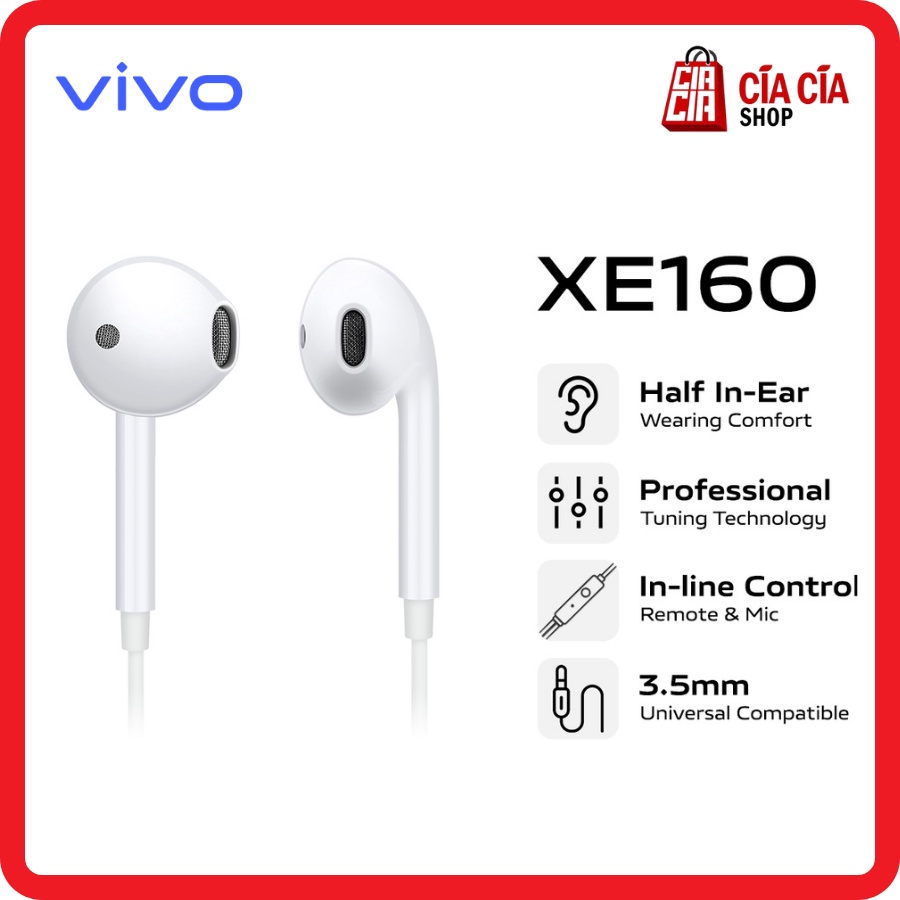 Earphone Vivo XE160 Original Handsfree Headset Vivo Ori XE160