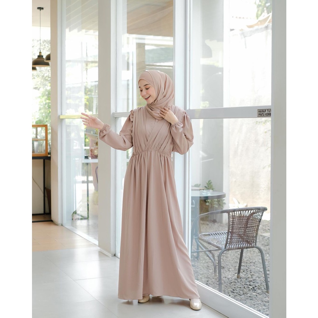 DRESS WANITA ELENA DRESS GAMIS PREMIUM LUXURY CRINKLE