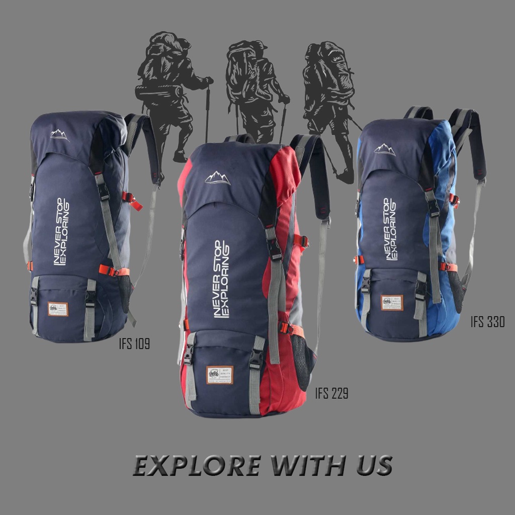 Tas Ransel Carrier 80 Liter Pria Wanita Hiking Gunung Original