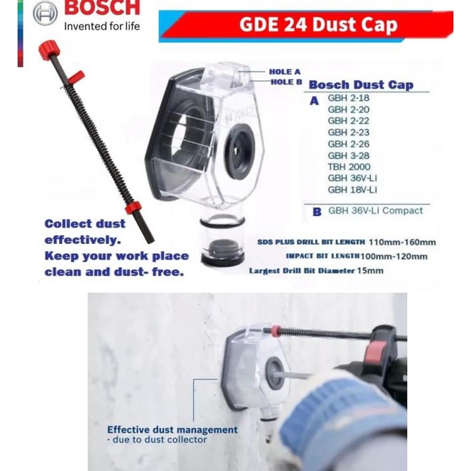 Buruan beli] Bosch GDE 24 Dust Extractor Cup (Penampung Debu Bor Bobok Dinding)