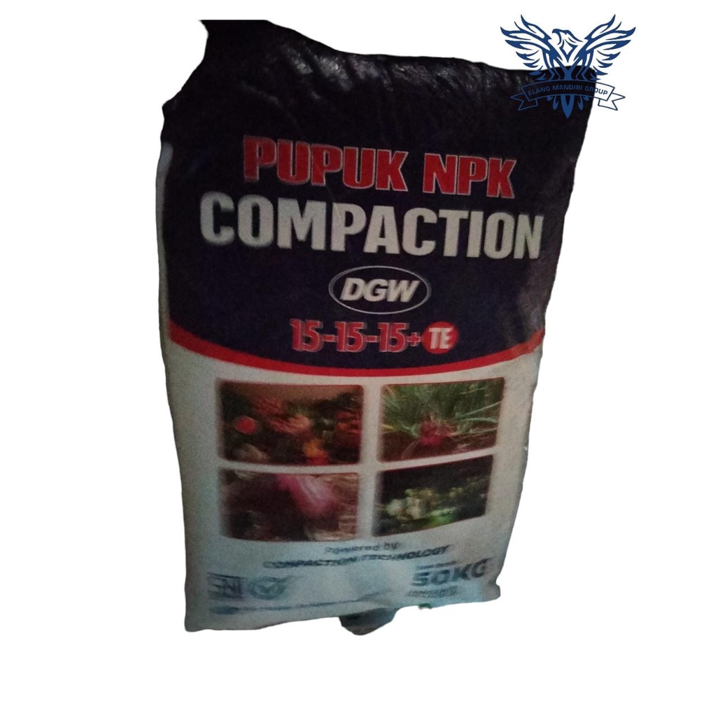 Karungan Pupuk NPK 15 15 15 Compaction DGW 15 15 15 + TE Mengandung unsur hara Nitrogen (N) 15%, Posfor (P) 15%