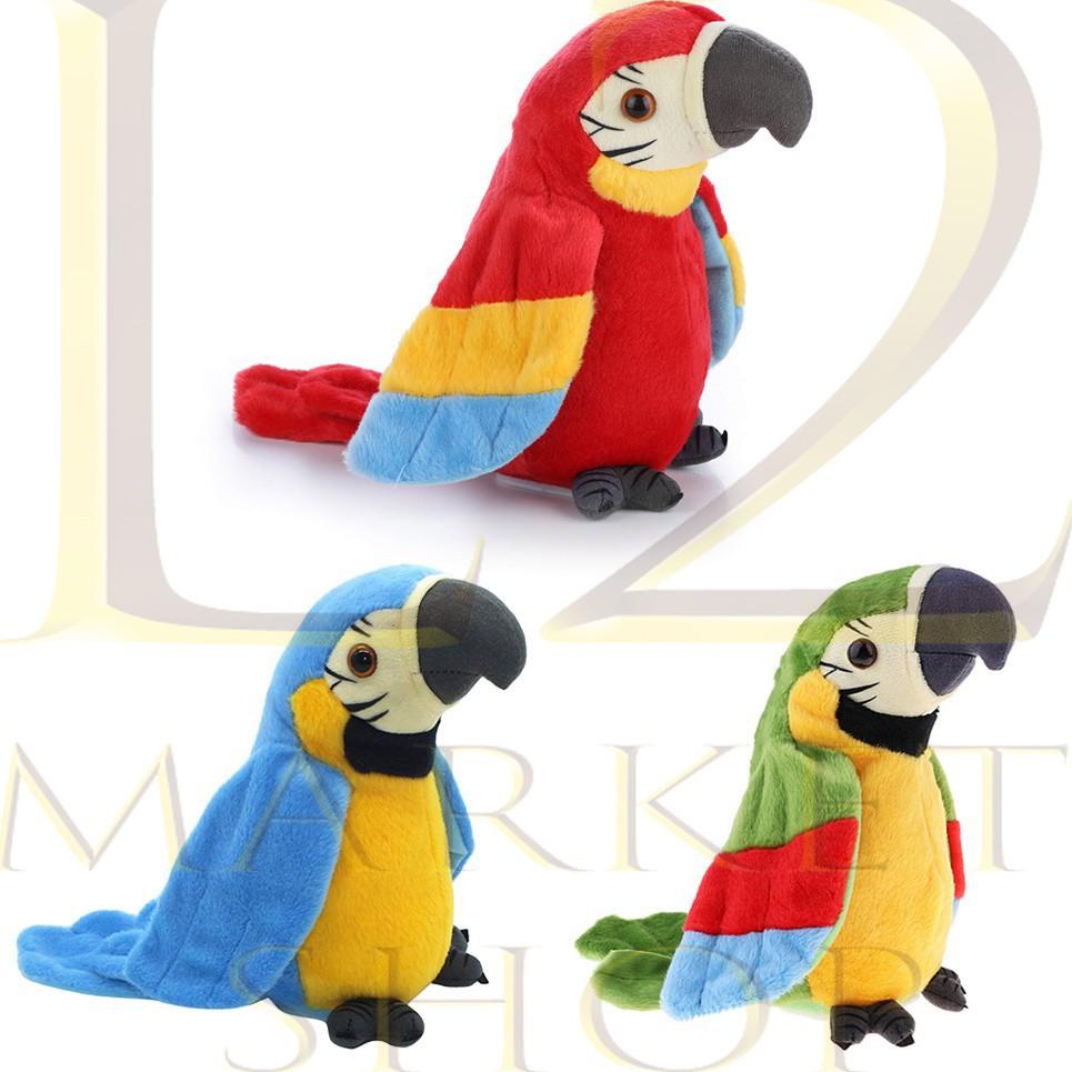 TREN TERBARU Boneka Burung Beo/parrot Peniru Suara / Burung Beo Bisa Bicara/ boneka Talking Bird