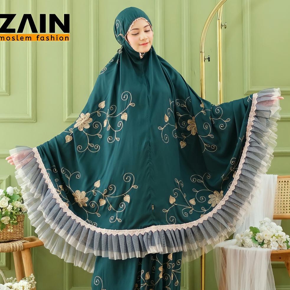 PALING LARIS ZAIN - Mukena Dewasa Rayon Full Bordir Maudy Cantik |Bunga teratai