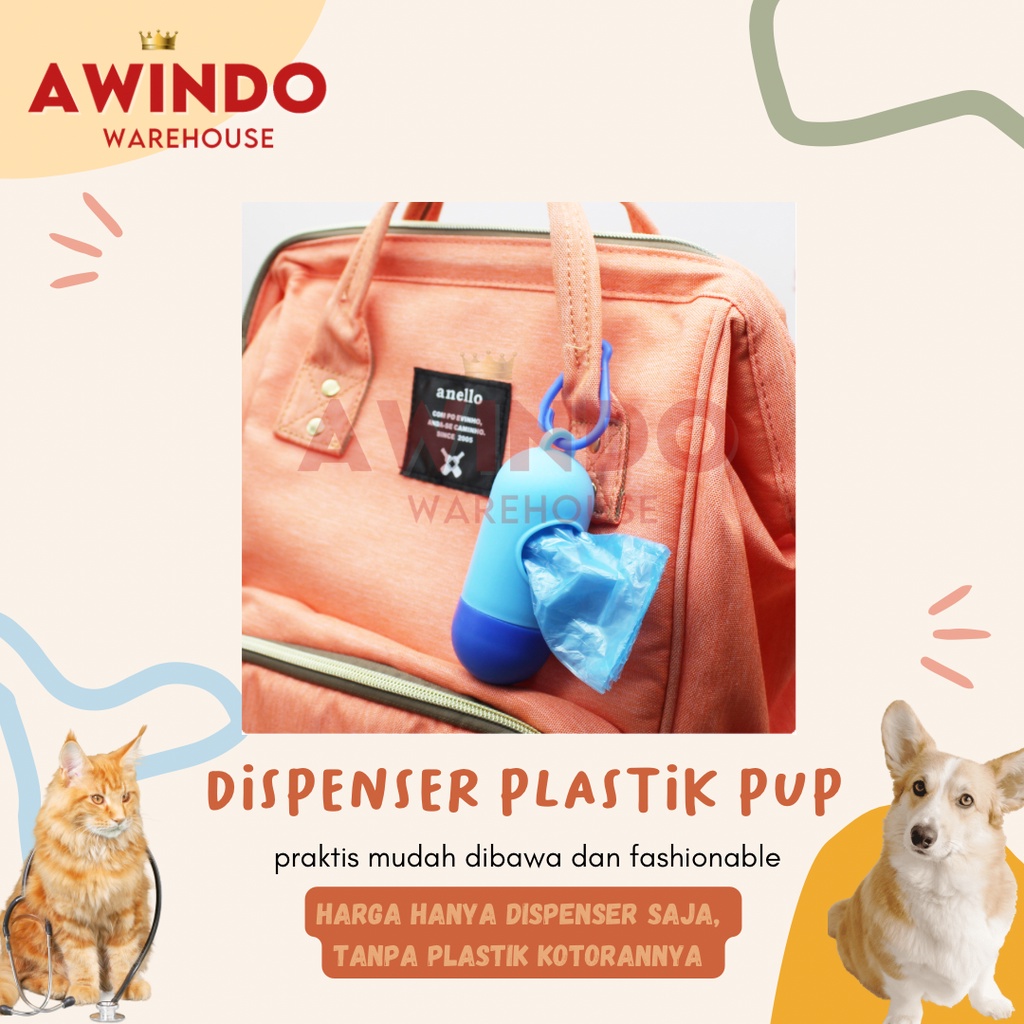 CASING KANTONG PUP - Dispenser Casing Kantong Plastik Kotoran Hewan Kucing Anjing Kelinci