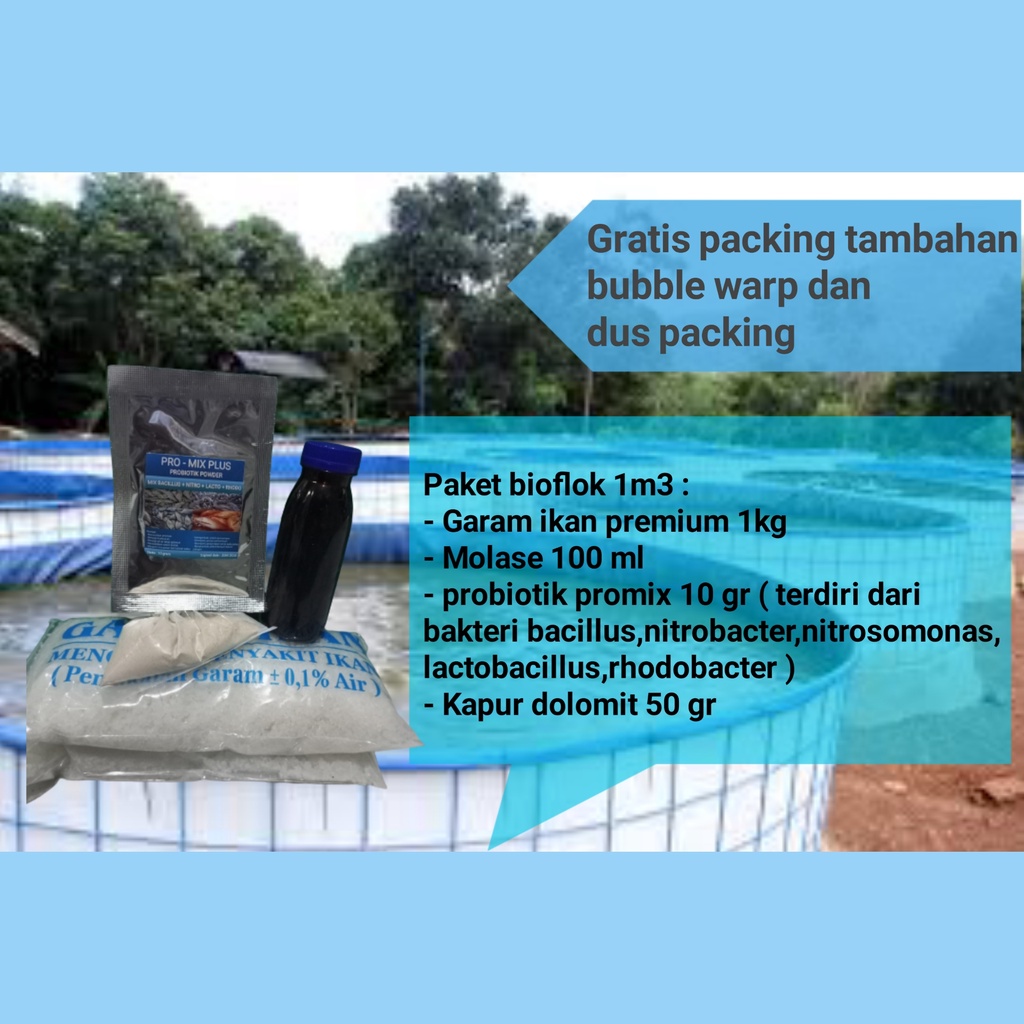 Paket kolam bioflok 1m3 / paket bioflok / bioflok / kolam bioflok / probiotik bioflok / probiotik ik
