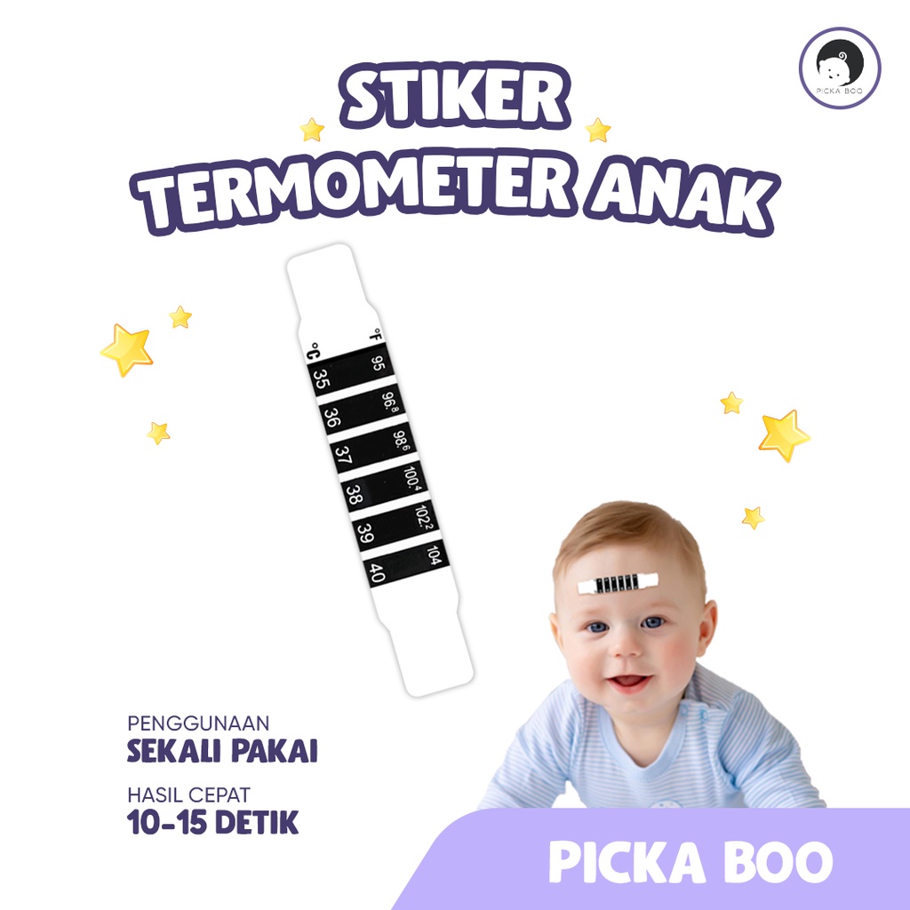 PICKA BOO Termometer Strip Pengukur Suhu Anak ISI 4