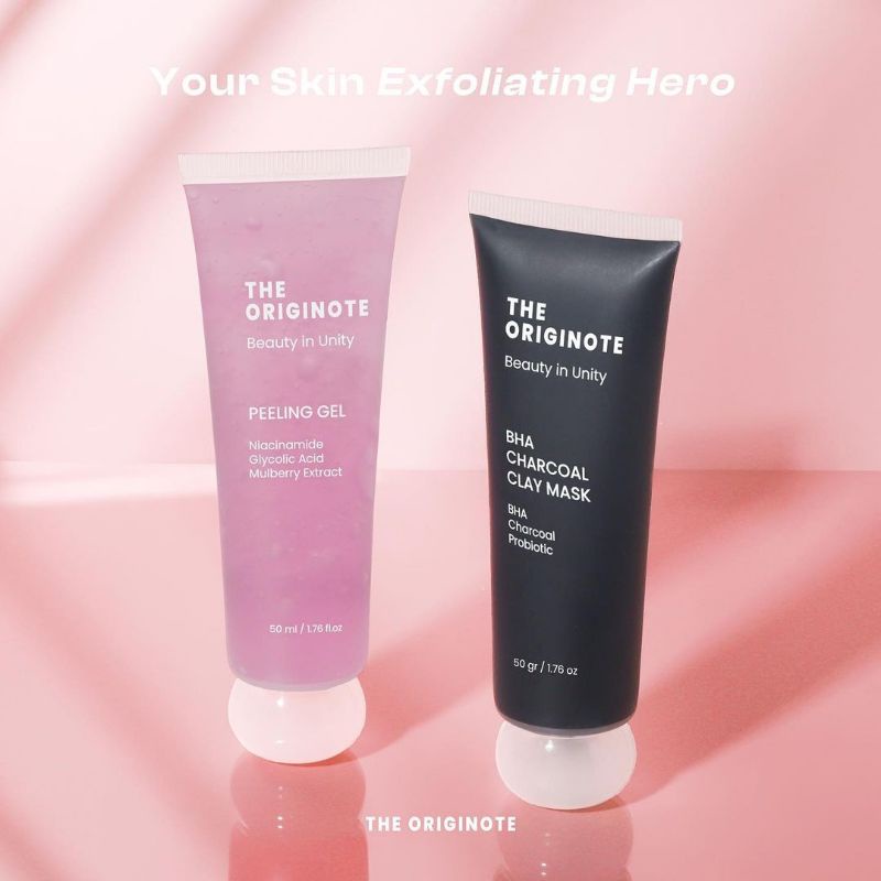 (READY SIAP KIRIM) THE ORIGINOTE PEELING GEL &amp; BHA CHARCOAL CLAY MASK BPOM ORIGINAL