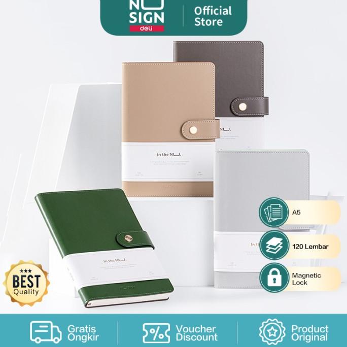 

Nusign Leather Cover Notebook/Buku Catatan Tulis/Agenda A5 NS299