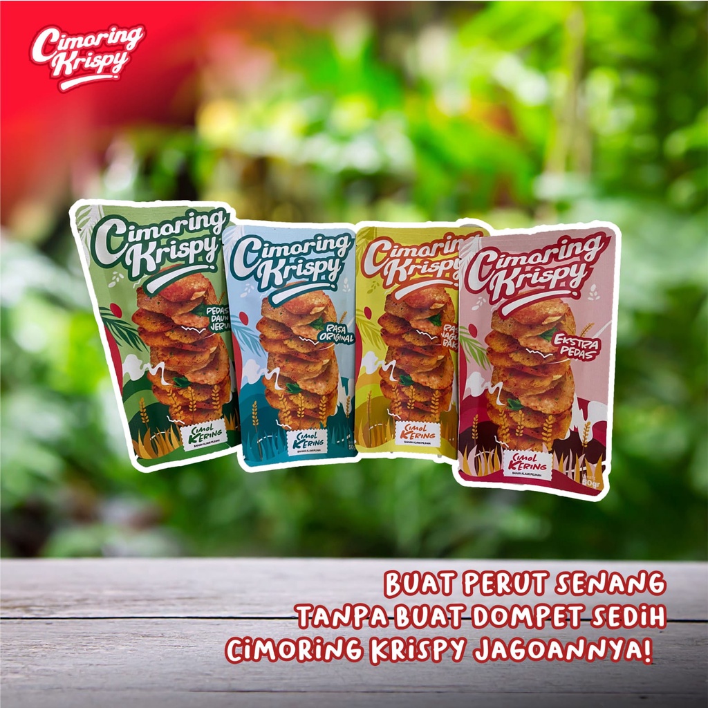 

Snack Murah Cemilan Keluarga Cimoring Krispi / Cikris / Aci Goreng Tipis Kering Rasa Pedas / Daun Jeruk / Jagung Bakar